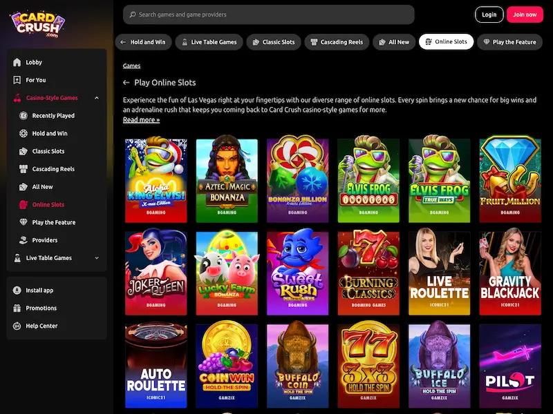 card crush casino home