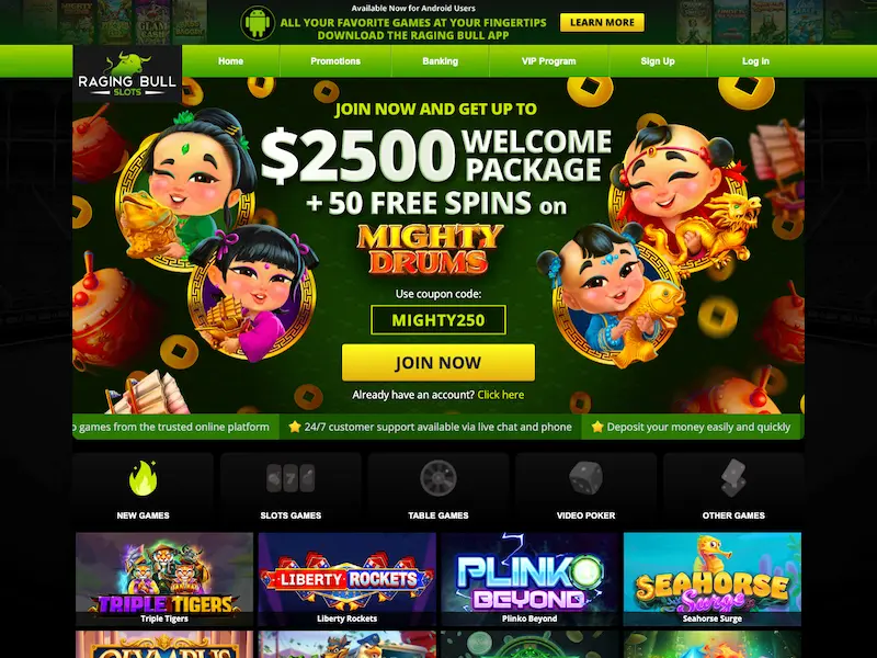 raging bull casino home